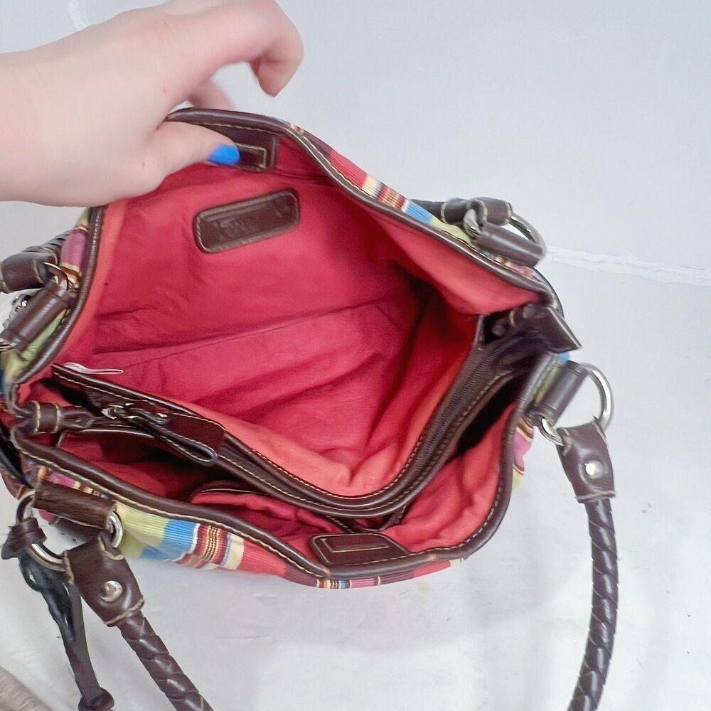 Fossil Canvas Multicolored Striped Shoulder Bag H… - image 4